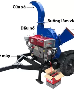 Cấu tạo máy băm cành 2T bệ kéo
