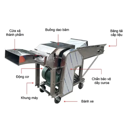 Máy băm cỏ nằm G400 inox - Hình ảnh 3